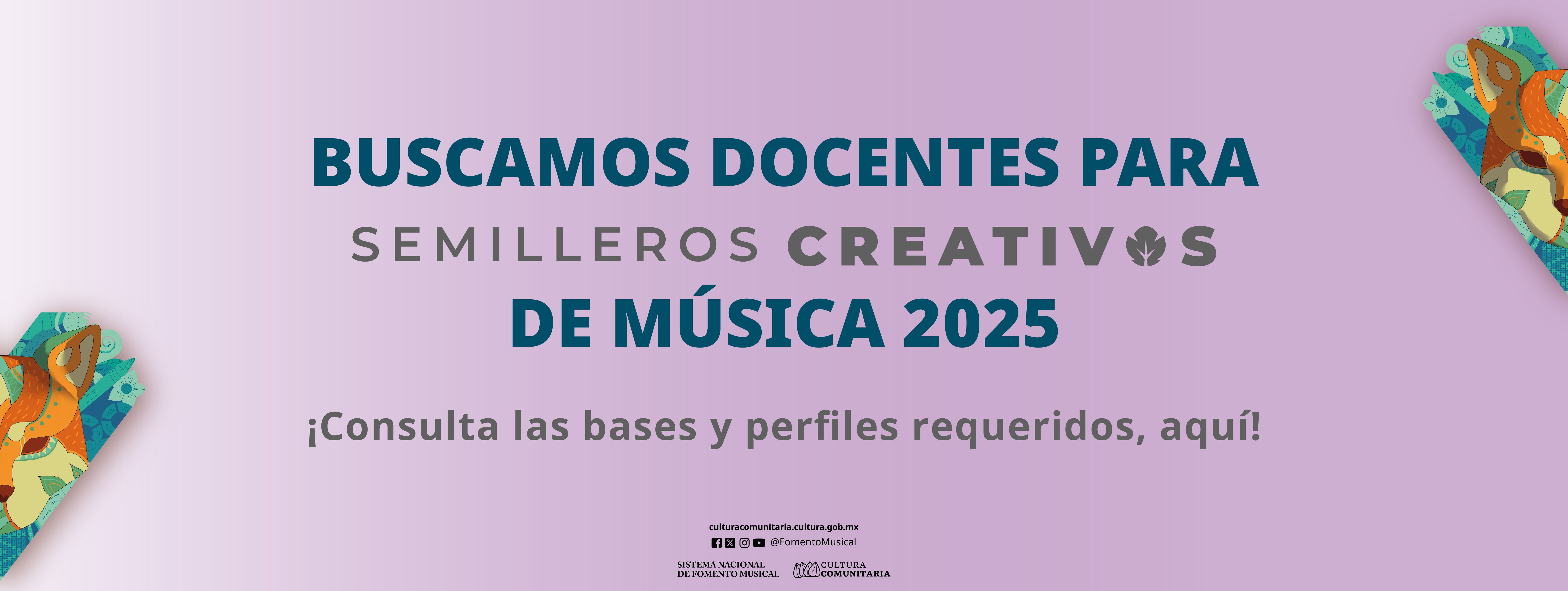 Buscamos docentes para Semilleros Creativos de Música 2025